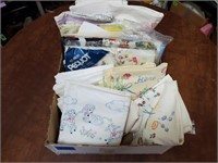 Vintage linens, embroidered pillowcases, sheets