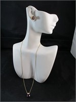 Princess Necklace & Earrings w/ Stones
