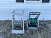 2 Hose Reel Rolling Carts w/ hose