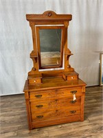 Antique Victorian Eastlake Style Dresser w/Mirror