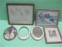 Assorted Antique & Vintage Frames & Prints