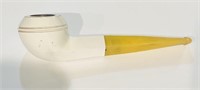 VINTAGE MEERSCHAUM AMBER ENGRAVED PIPE