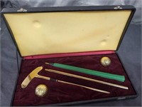 Gold Golf Set Putter and Gold Balls