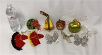 Vintage Satin / Felt / Glitter Christmas Ornaments