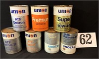 7 Union 76 Cardboard Cans (empty)