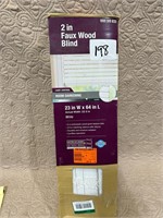 2" Faux wood Blinds LOT of 2 White 23"W x 64"L