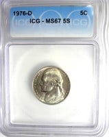 1976-D Nickel ICG MS67 5S LIST $3500