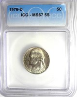 1976-D Nickel ICG MS67 5S LIST $3500