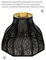NEW Metal Lampshade, Etched Forest 5.32" X 13" X