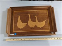 VTG Inlaid Wood Geese Serving Tray