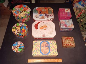 Assortment Of Holiday Gift Boxes / Candy Tins.
