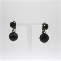 Vintage Black Drop Earrings clip-ons
