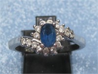 Vintage Sterling Silver & Blue Stone Ring