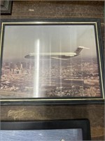 United States Navy airplane picture in frame