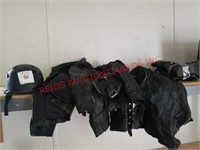 Helmets and leather jackets