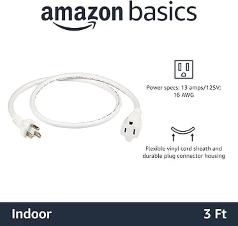 Amazon Basics 6-Foot Extension Cord - 13 Amps, 125