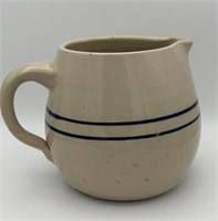 Pr Storie pottery ball pitcher blue band