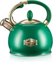 SUSTEAS Whistling Tea Kettle  2.64 Quart (Green)