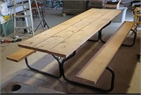 Metal Frame Wooden Picnic Table