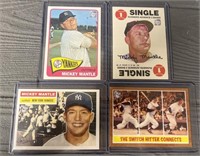 (4) Mint Topps Mickey Mantle Cards