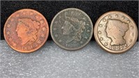 (3) Large Cents: 1831, 1837, 1847