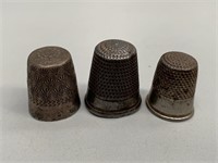 Group of 3 Thimbles inc Silver
