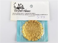Miniature gold tone serving platter from the doll