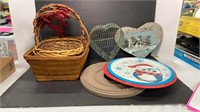 Home decor pieces and two serving trays
