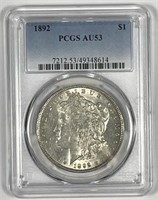 1892 Morgan Silver $1 PCGS AU53