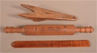 Three Pieces of Antique Woodenwares.