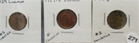 (3) Lincoln Wheat Cents. Dates: 1929, 1929-S,