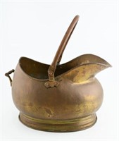 Antique Brass coal skuttle with swing handle
