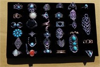 Lot of Fashion Rings Assorted Sizes & Styles
