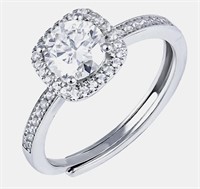 925S 1.0ct Moissanite Diamond Ring