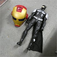 Large Batman Figure & Ironman Helmet