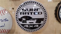 Surf Rated 4X4 Round Metal Sign