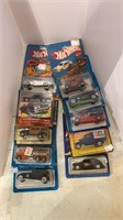 10 Hot wheel toy cars, in the blister packs,
