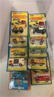 10 matchbox vintage cars in the blister packs,