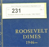 Roosevelt dimes binder to include; 1946-1964-D
