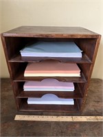 Wood File Box w/Color Paper