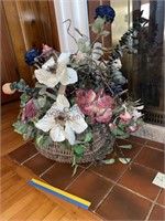 Large basket artificial flower arrangement
