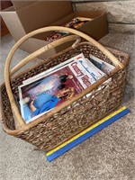 Basket filled with vintage countrywoman magazines