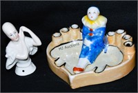 Art Deco Pierrot Pen Holder & Pin Cushion Doll