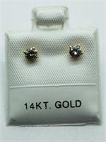 14K Gold  Diamond (0.3cts) Earrings