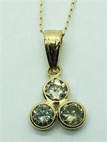 14K Gold Fancy Yellow Diamond Necklace