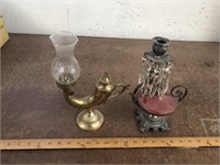 OIL LAMP AND HOLDER WITH PRISMS