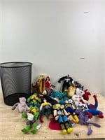 lot of stuffed animals/action figures