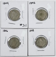 1894, 1895, 1896 & 1898  Liberty Nickels   G