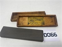 Sharpening stone in wooden box