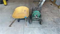 Wheel barrow & wheeled hose reel
